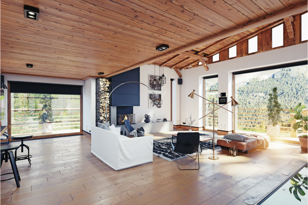Interior of luxury modern cottage